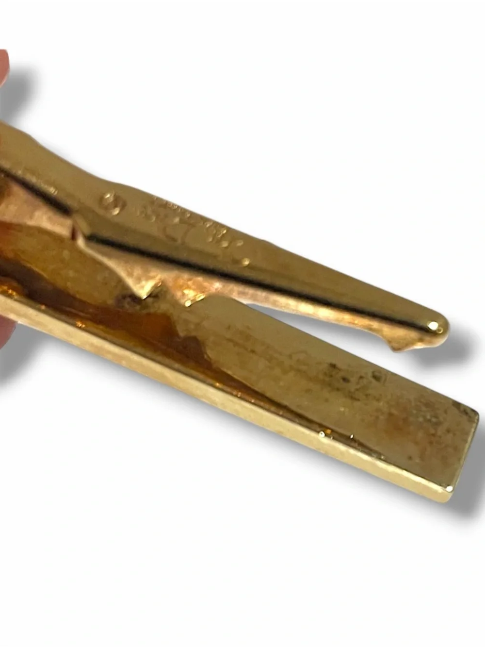 Vintage Christian Dior Monsieur Germany Black Enamel Gold CD Logo Tie Clip Bar